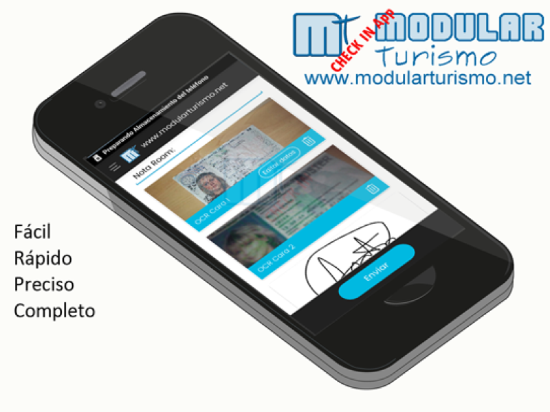 App Móvil: <strong>centralizadas o autónomas</strong>, Escaneo de DNI y Pasaportes  <strong>Integradas y centralizadas en el sistema de Checkin</strong>, en la oficina de recepción. <strong> o de forma independiente en la nube</strong>, gestionando los procesos online.